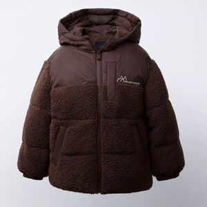 Zara Kids Chocolate Brown Puffer Jacket